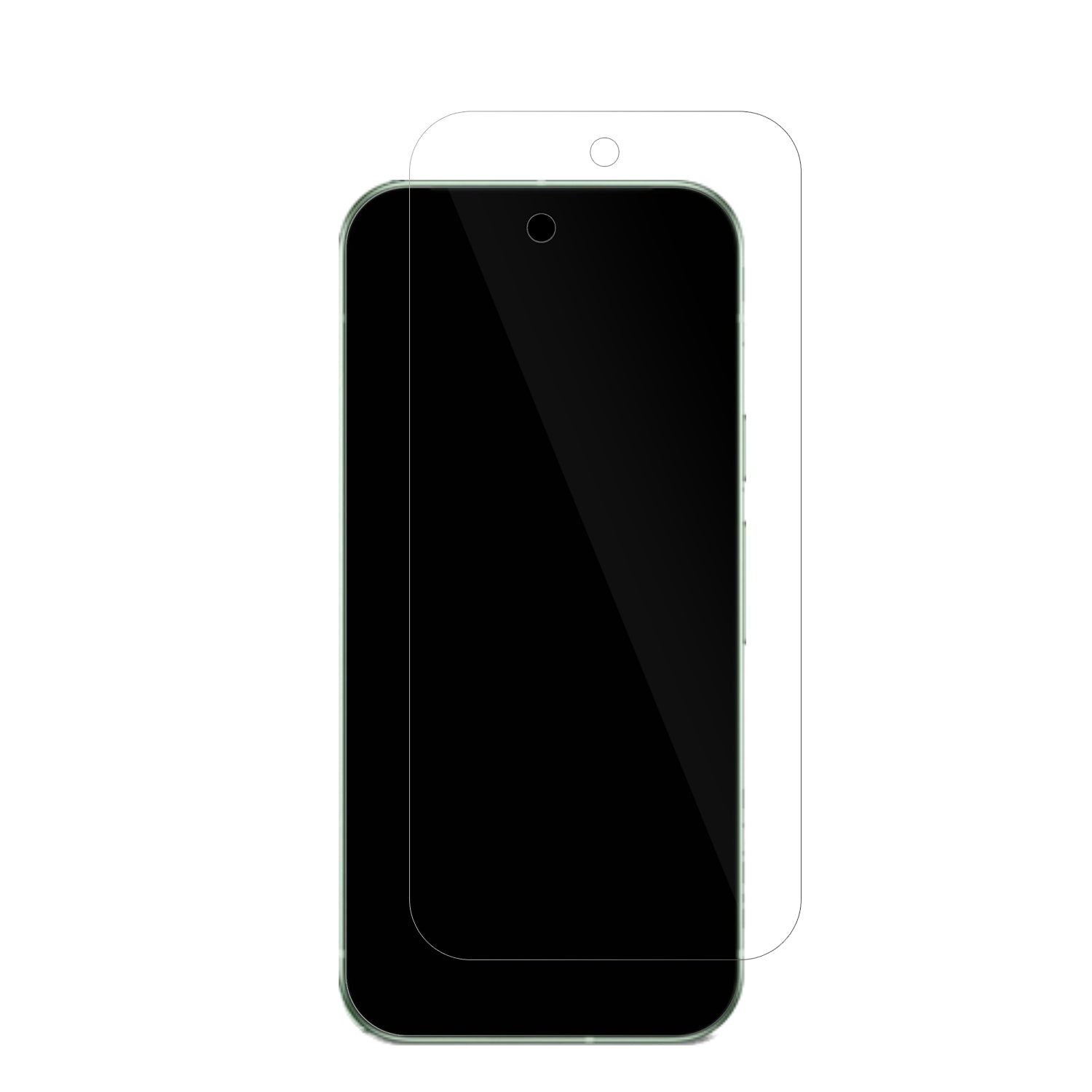 GooglePixel 9 mit aufgebrachter dipos Displayschutzfolie, glasklare Darstellung ohne Einschränkungen