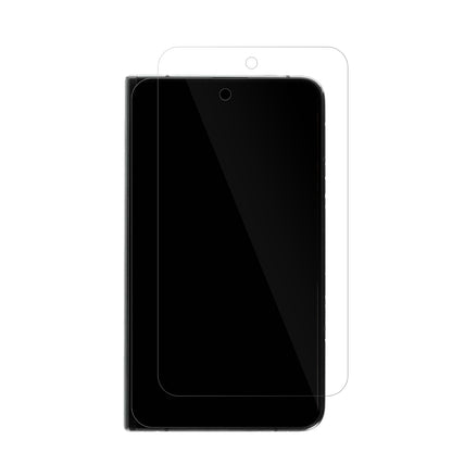 GooglePixel Fold (Außenseite) mit aufgebrachter dipos Displayschutzfolie, glasklare Darstellung ohne Einschränkungen