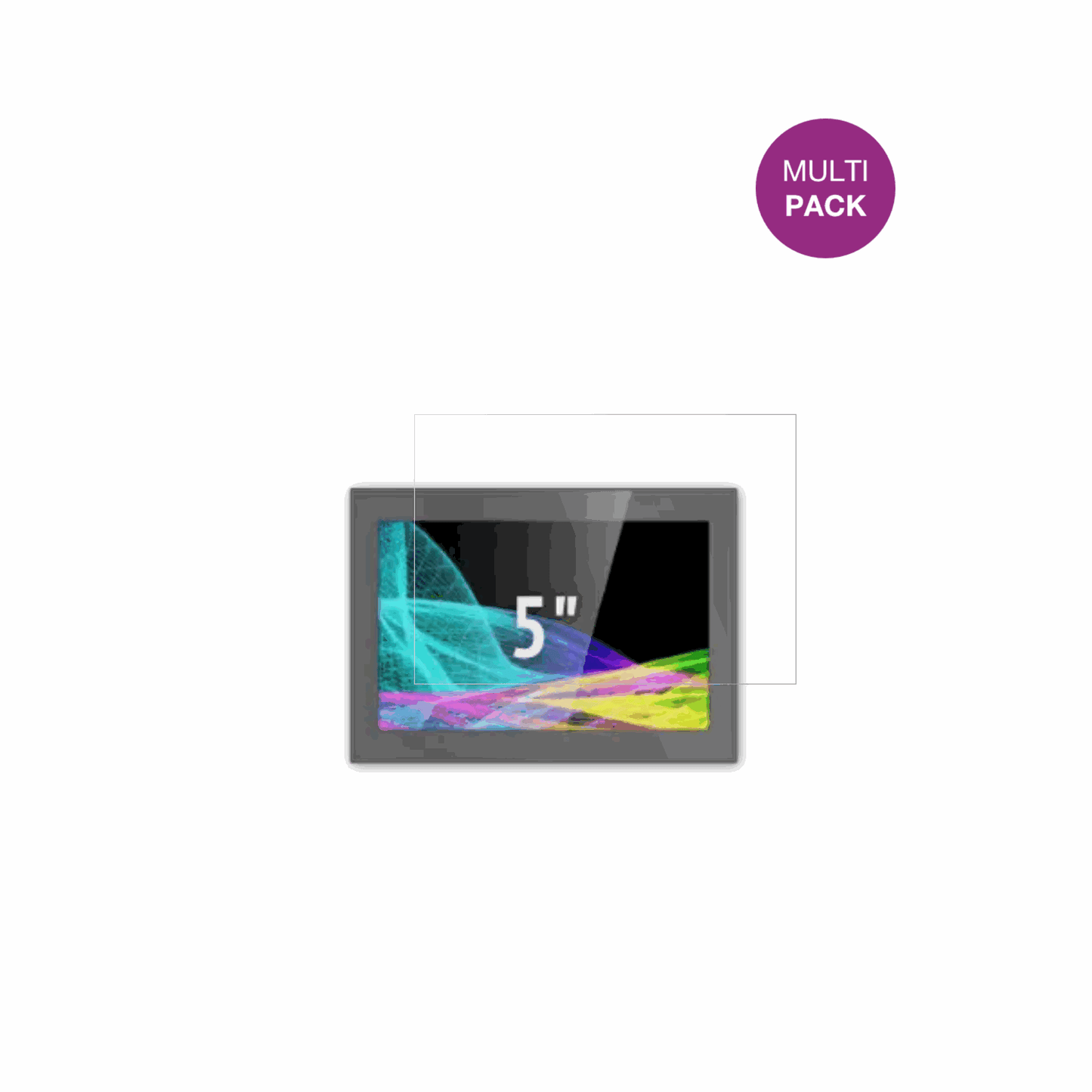 HMI UltratronikGlass Touch Front 5 Zoll mit aufgebrachter dipos Displayschutzfolie, glasklare Darstellung ohne Einschränkungen