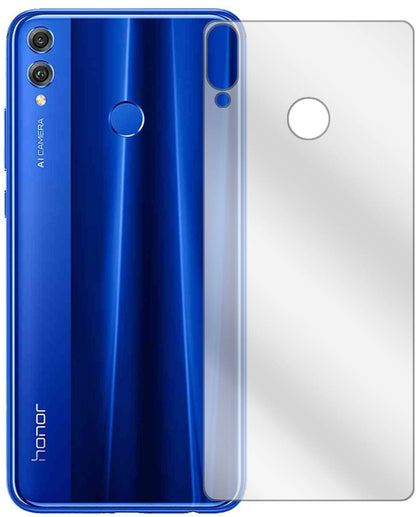 Honor8X Max Rückseite mit aufgebrachter dipos Displayschutzfolie, glasklare Darstellung ohne Einschränkungen