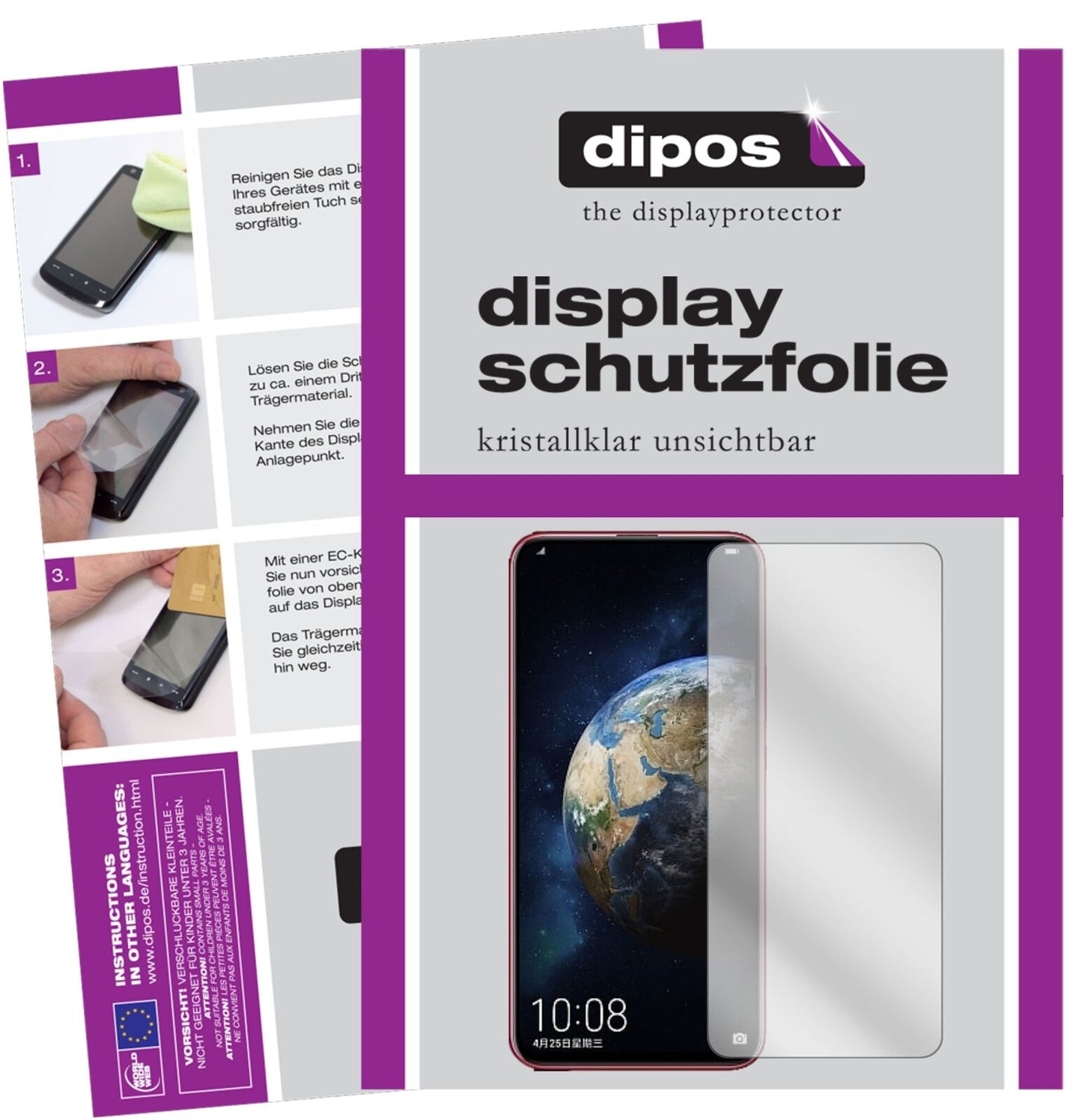 HonorMagic 2 mit aufgebrachter dipos Displayschutzfolie, glasklare Darstellung ohne Einschränkungen
