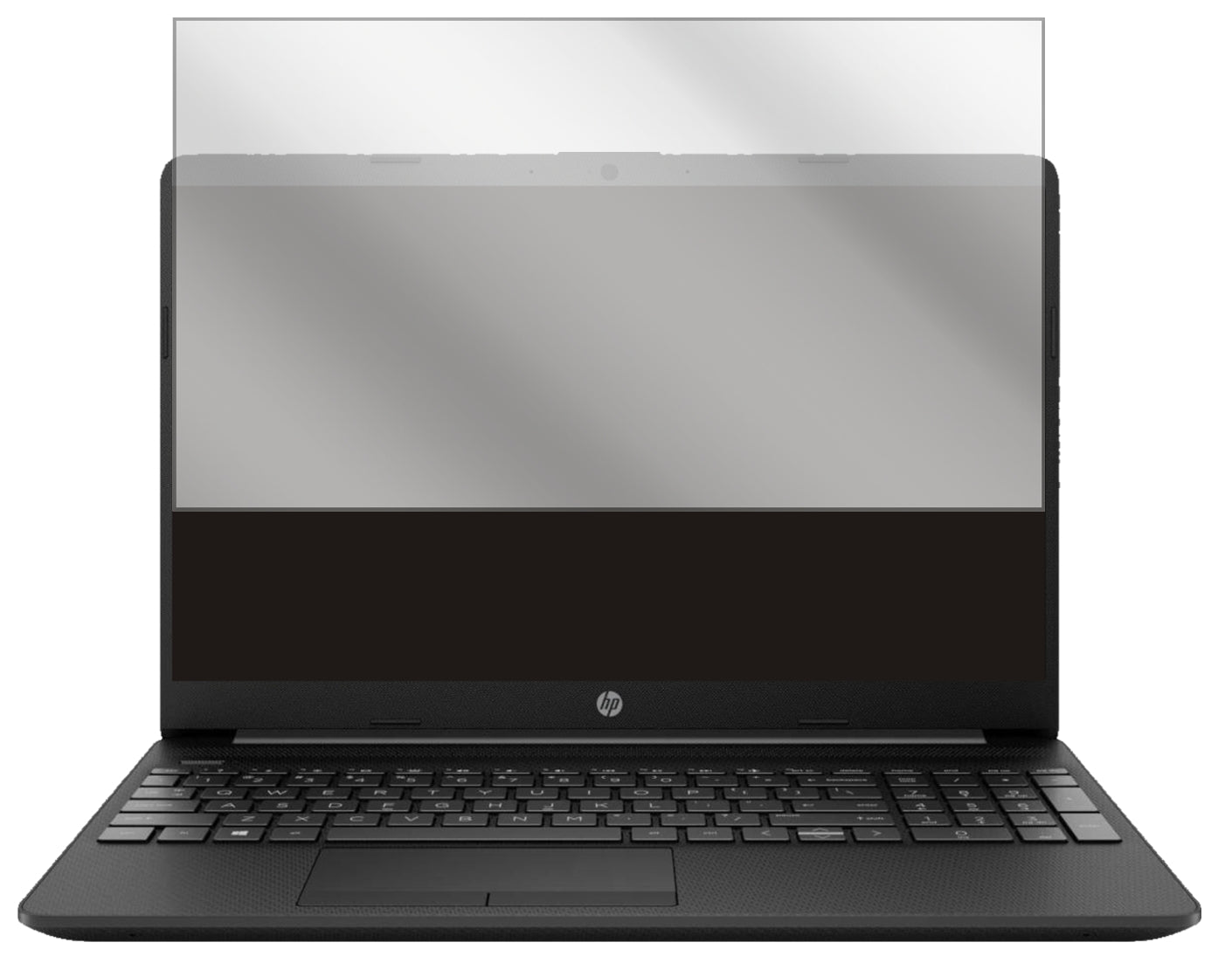 HPNotebook 15 Zoll gw0542ng mit aufgebrachter dipos Displayschutzfolie, glasklare Darstellung ohne Einschränkungen