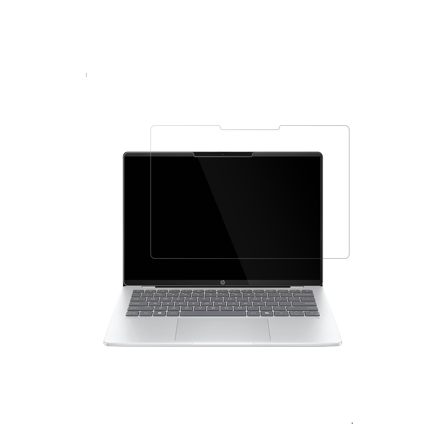 HPOmniBook 5 14 Zoll mit aufgebrachter dipos Displayschutzfolie, glasklare Darstellung ohne Einschränkungen