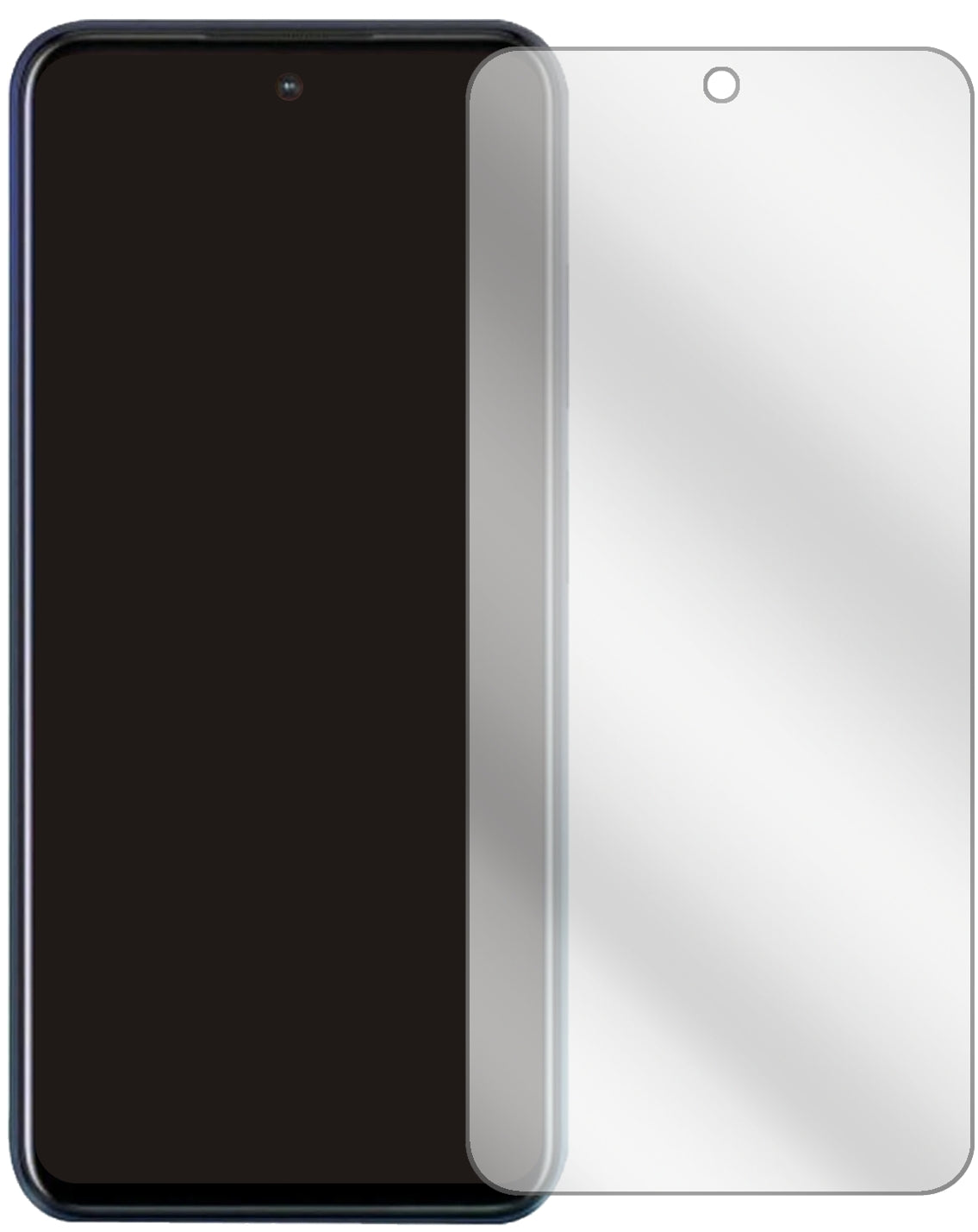 HTCDesire 21 Pro 5G mit aufgebrachter dipos Displayschutzfolie, glasklare Darstellung ohne Einschränkungen