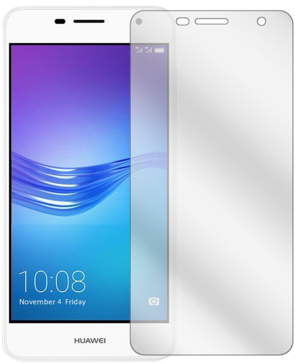 HuaweiEnjoy 7 Plus mit aufgebrachter dipos Displayschutzfolie, glasklare Darstellung ohne Einschränkungen