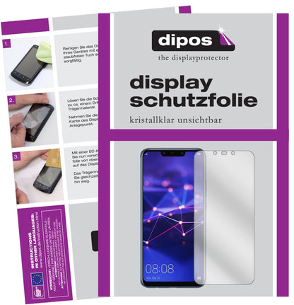 HuaweiMate 20 Lite mit aufgebrachter dipos Displayschutzfolie, glasklare Darstellung ohne Einschränkungen