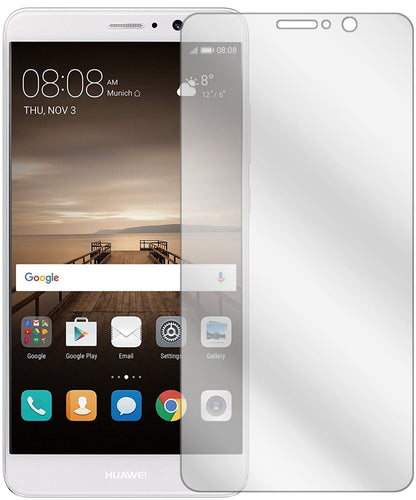 HuaweiMate 9 mit aufgebrachter dipos Displayschutzfolie, glasklare Darstellung ohne Einschränkungen