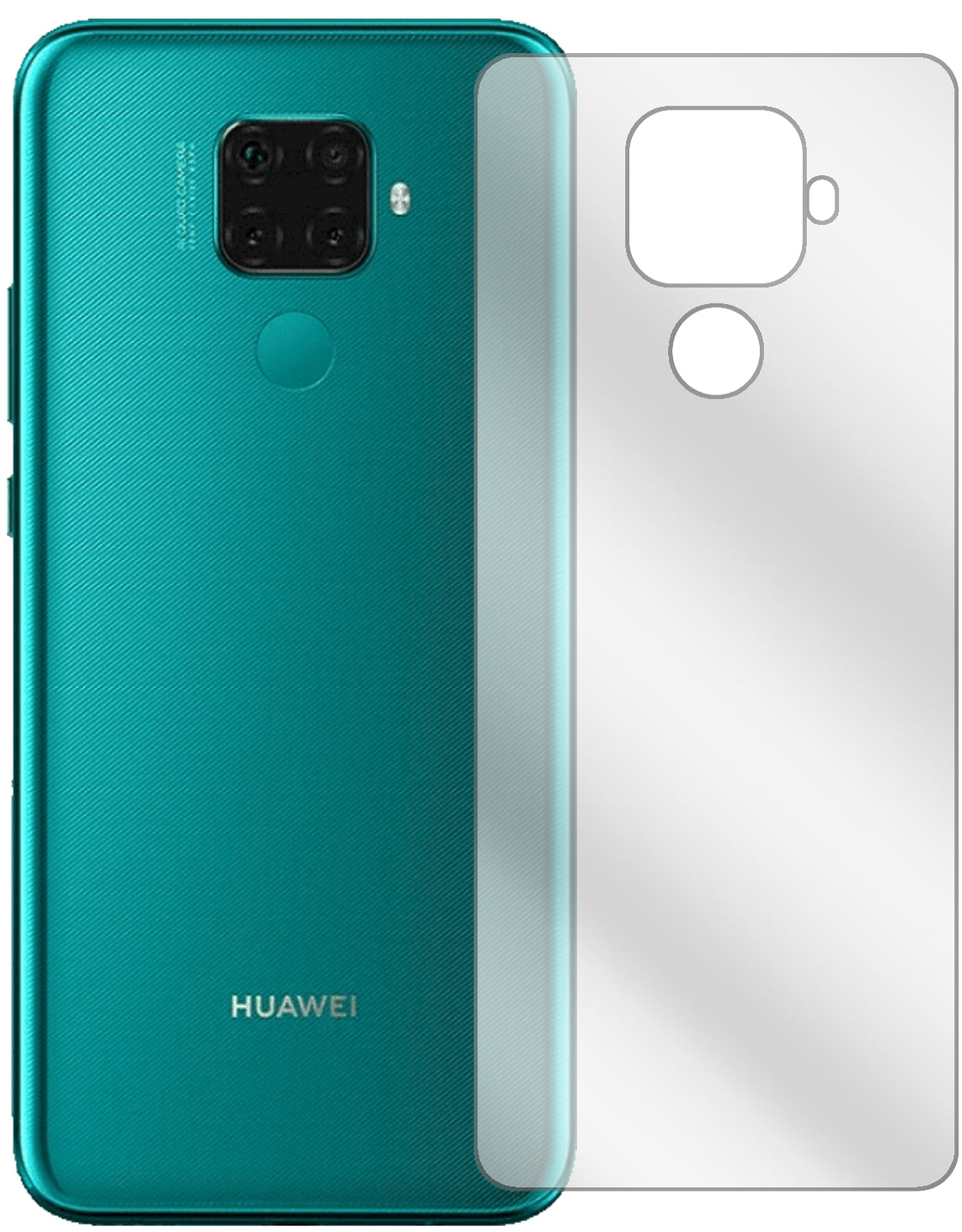 Huaweinova 5i Pro Rückseite mit aufgebrachter dipos Displayschutzfolie, glasklare Darstellung ohne Einschränkungen