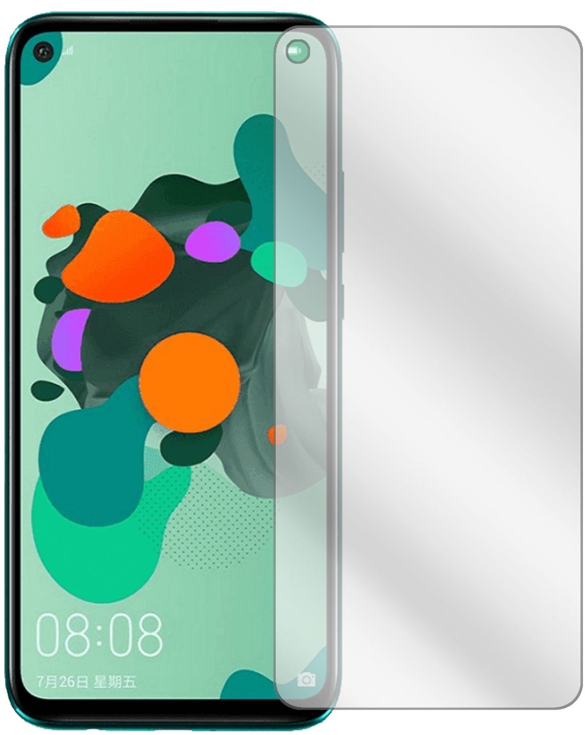 Huaweinova 5z mit aufgebrachter dipos Displayschutzfolie, glasklare Darstellung ohne Einschränkungen