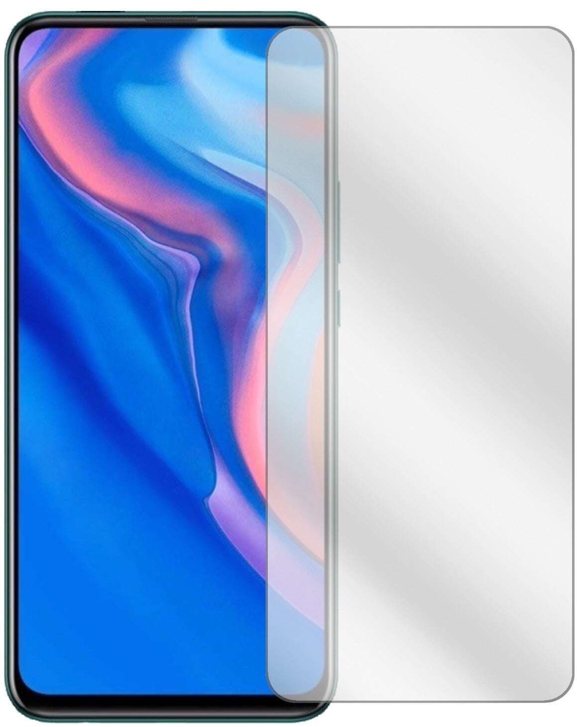 HuaweiP Smart Z (2019) mit aufgebrachter dipos Displayschutzfolie, glasklare Darstellung ohne Einschränkungen