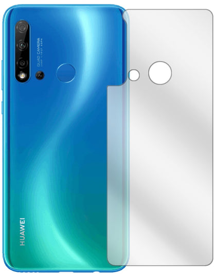 HuaweiP20 lite (2019) Rückseite mit aufgebrachter dipos Displayschutzfolie, glasklare Darstellung ohne Einschränkungen