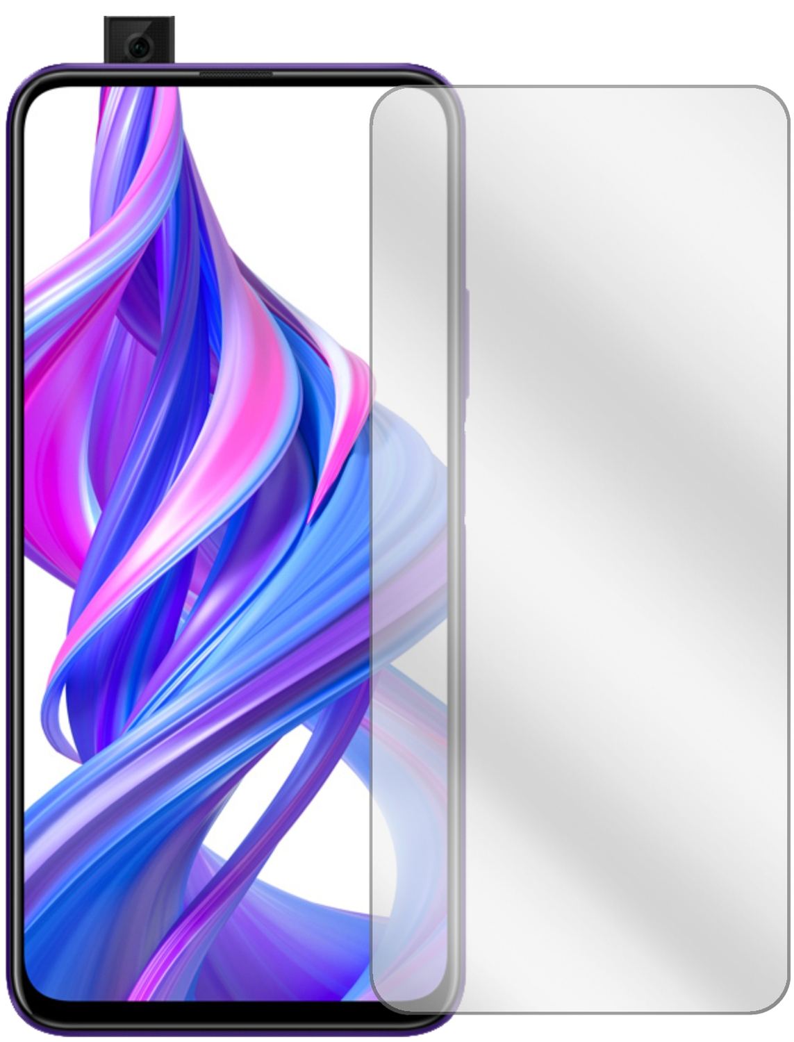 HuaweiY9s mit aufgebrachter dipos Displayschutzfolie, glasklare Darstellung ohne Einschränkungen