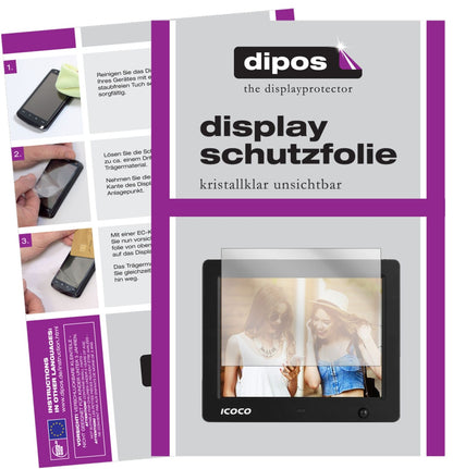 Icoco8 Zoll Digitaler Bilderrahmen mit aufgebrachter dipos Displayschutzfolie, glasklare Darstellung ohne Einschränkungen