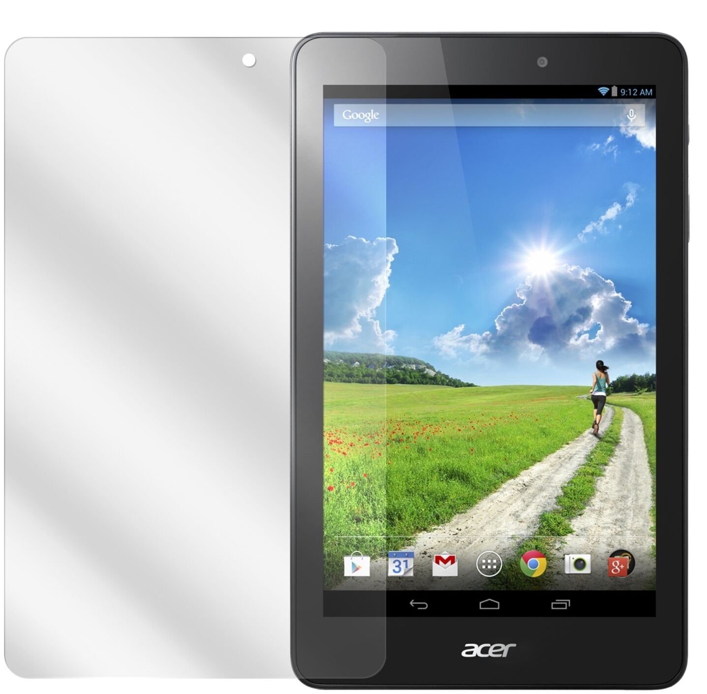 Iconia One 8 B1-810Acer mit aufgebrachter dipos Displayschutzfolie, glasklare Darstellung ohne Einschränkungen