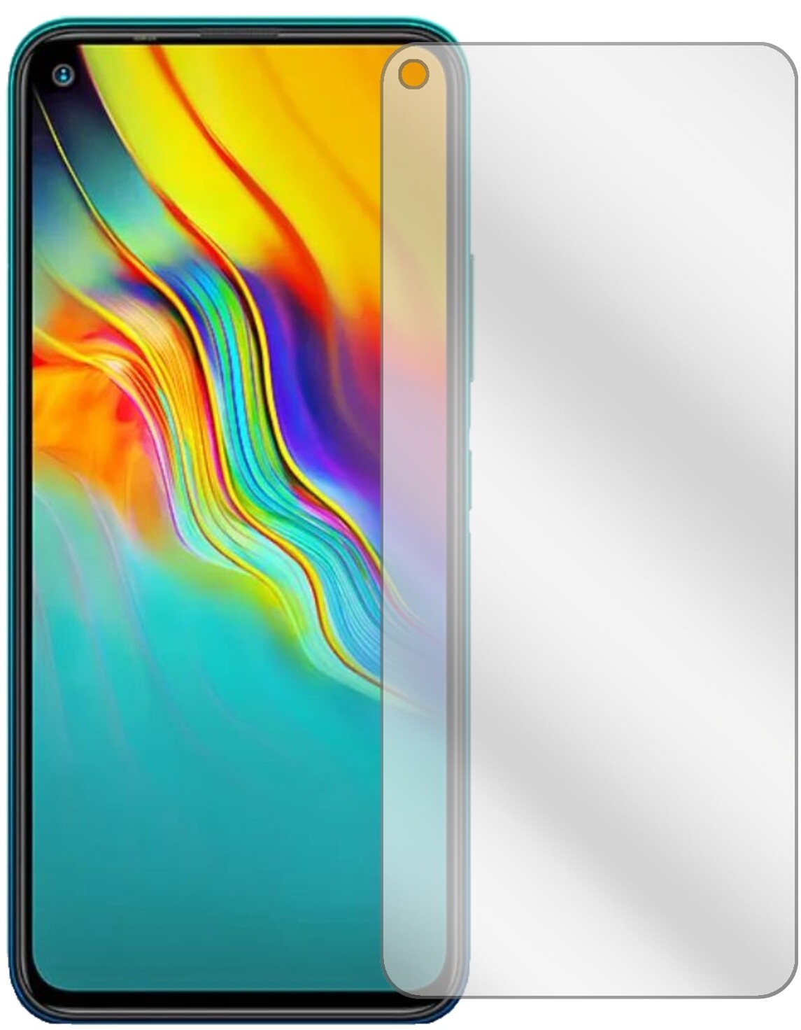 InfinixNote 7 Lite mit aufgebrachter dipos Displayschutzfolie, glasklare Darstellung ohne Einschränkungen