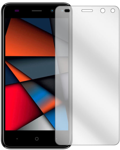 IntexIndie 6 mit aufgebrachter dipos Displayschutzfolie, glasklare Darstellung ohne Einschränkungen