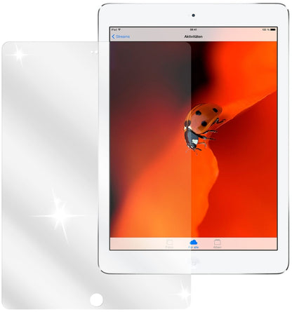 iPad AirApple mit aufgebrachter dipos Displayschutzfolie, glasklare Darstellung ohne Einschränkungen
