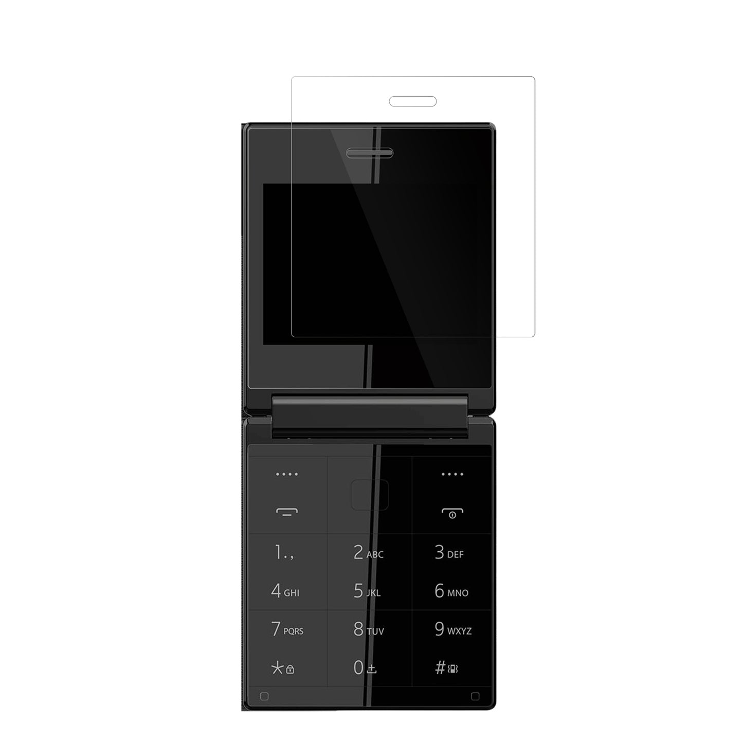 ItelFlip One mit aufgebrachter dipos Displayschutzfolie, glasklare Darstellung ohne Einschränkungen