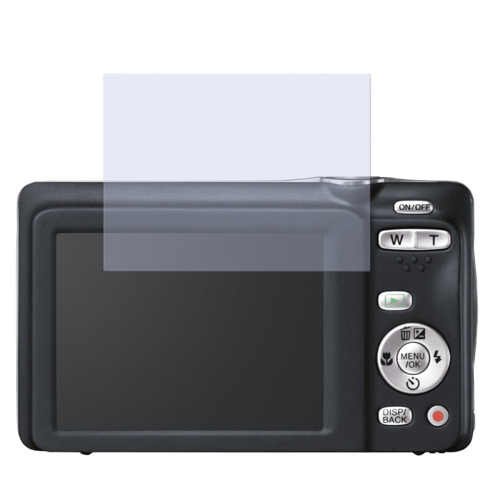 JX500Fujifilm mit aufgebrachter dipos Displayschutzfolie, die lästige Fingerabdrücke minimiert