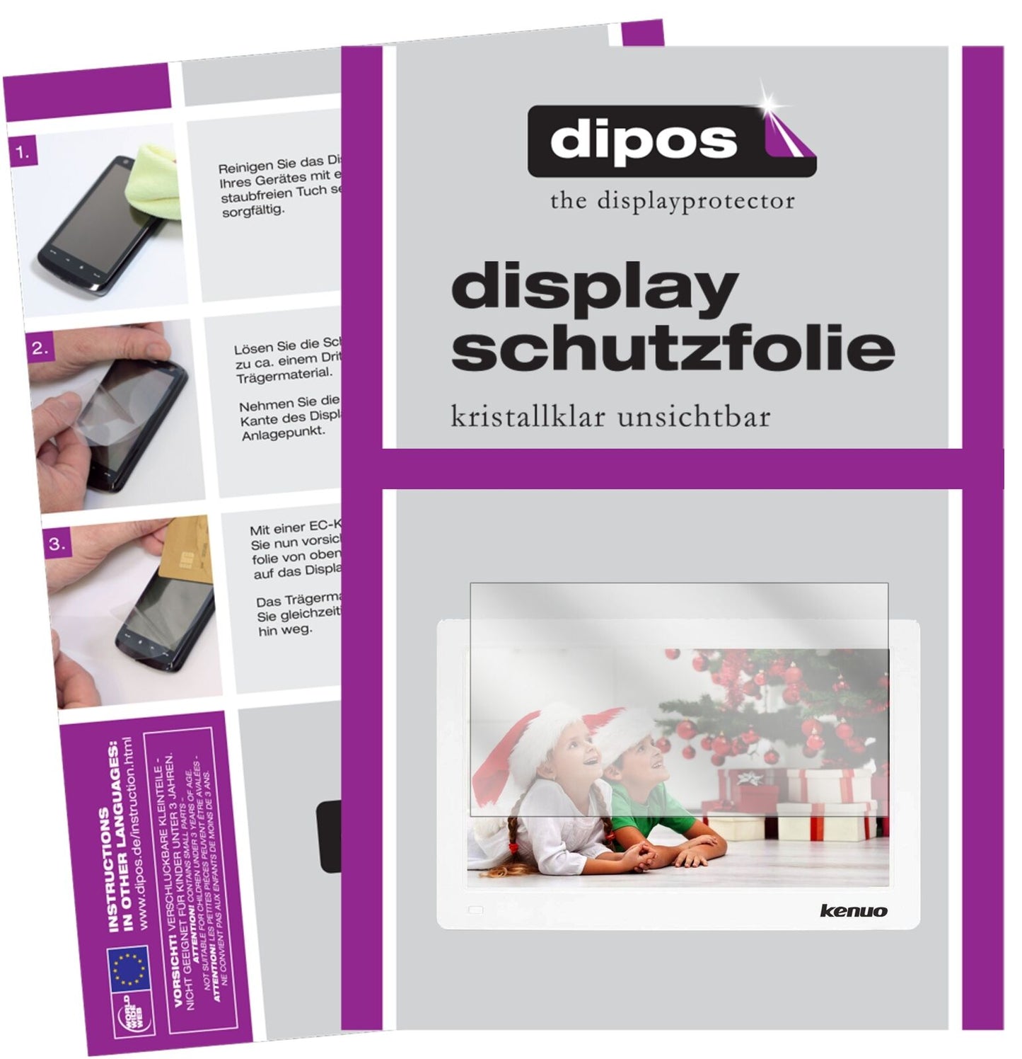 Kenuo11.6 Zoll mit aufgebrachter dipos Displayschutzfolie, glasklare Darstellung ohne Einschränkungen