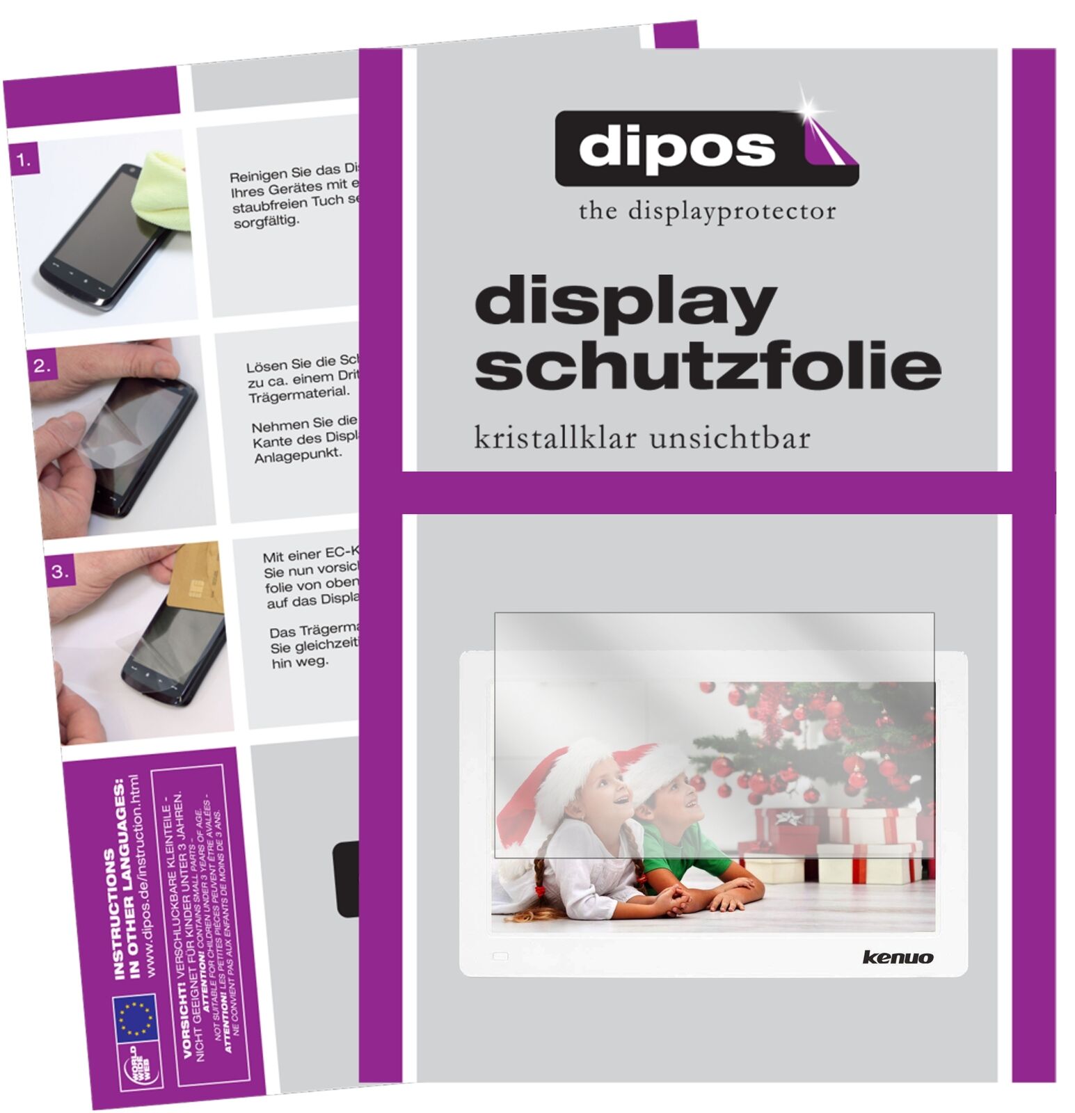 Kenuo11.6 Zoll mit aufgebrachter dipos Displayschutzfolie, glasklare Darstellung ohne Einschränkungen