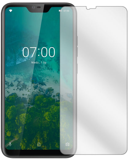 KrugerMatz Smartfon LIVE 7 mit aufgebrachter dipos Displayschutzfolie, glasklare Darstellung ohne Einschränkungen