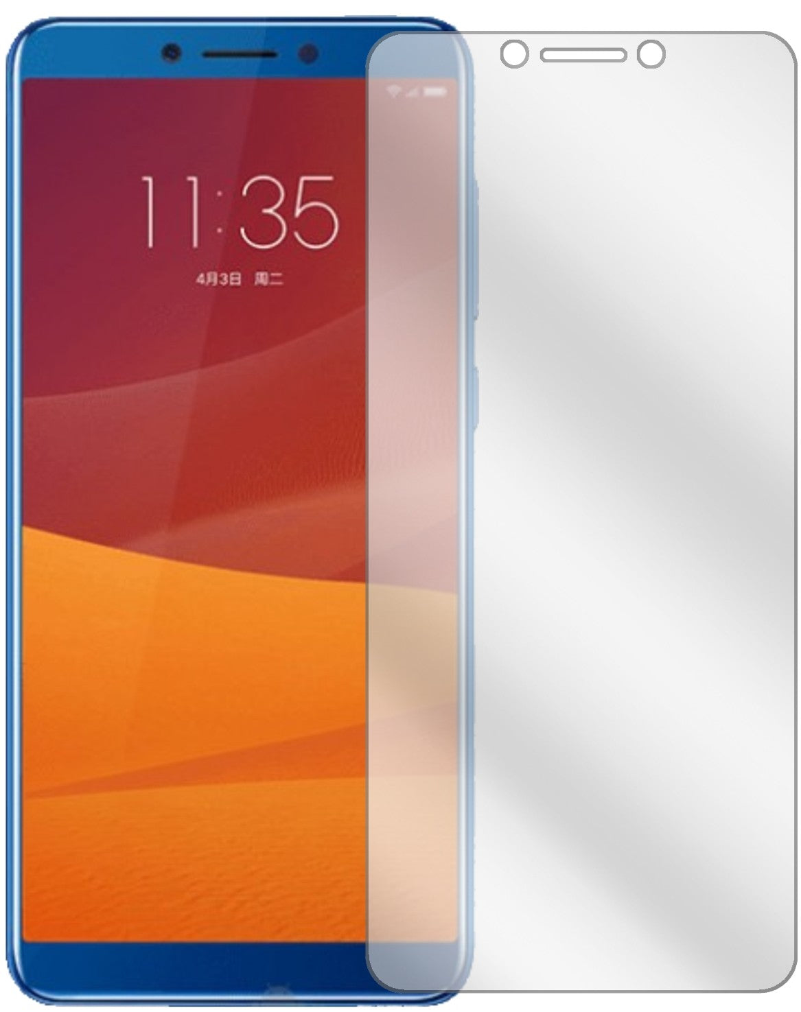 LenovoK5 Play mit aufgebrachter dipos Displayschutzfolie, glasklare Darstellung ohne Einschränkungen
