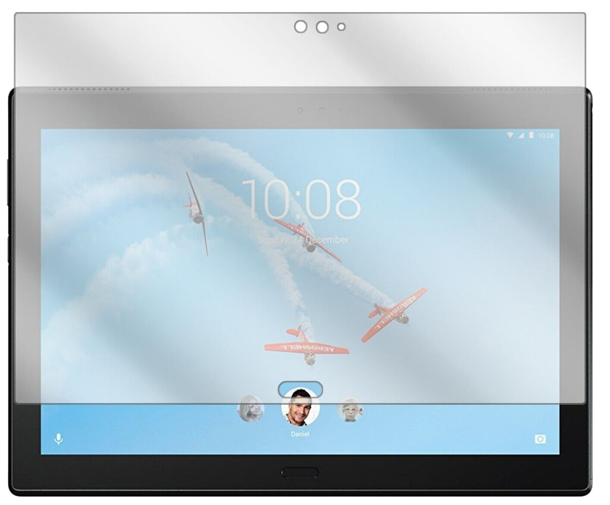 LenovoTab 4 TB-X704L mit aufgebrachter dipos Displayschutzfolie, glasklare Darstellung ohne Einschränkungen