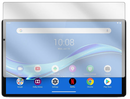 LenovoTab M10 FHD Plus mit aufgebrachter dipos Displayschutzfolie, glasklare Darstellung ohne Einschränkungen