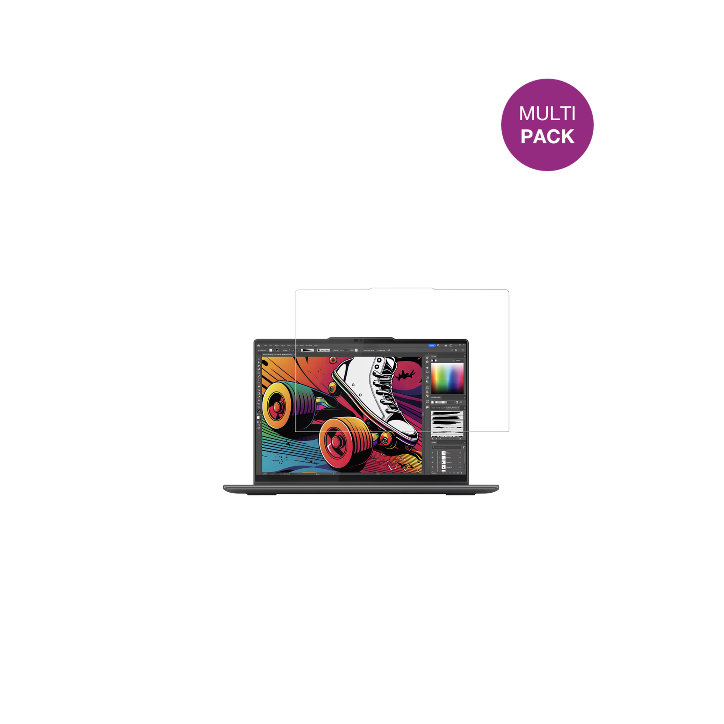 LenovoYoga 7 2-in-1 14IML9 mit aufgebrachter dipos Displayschutzfolie, glasklare Darstellung ohne Einschränkungen