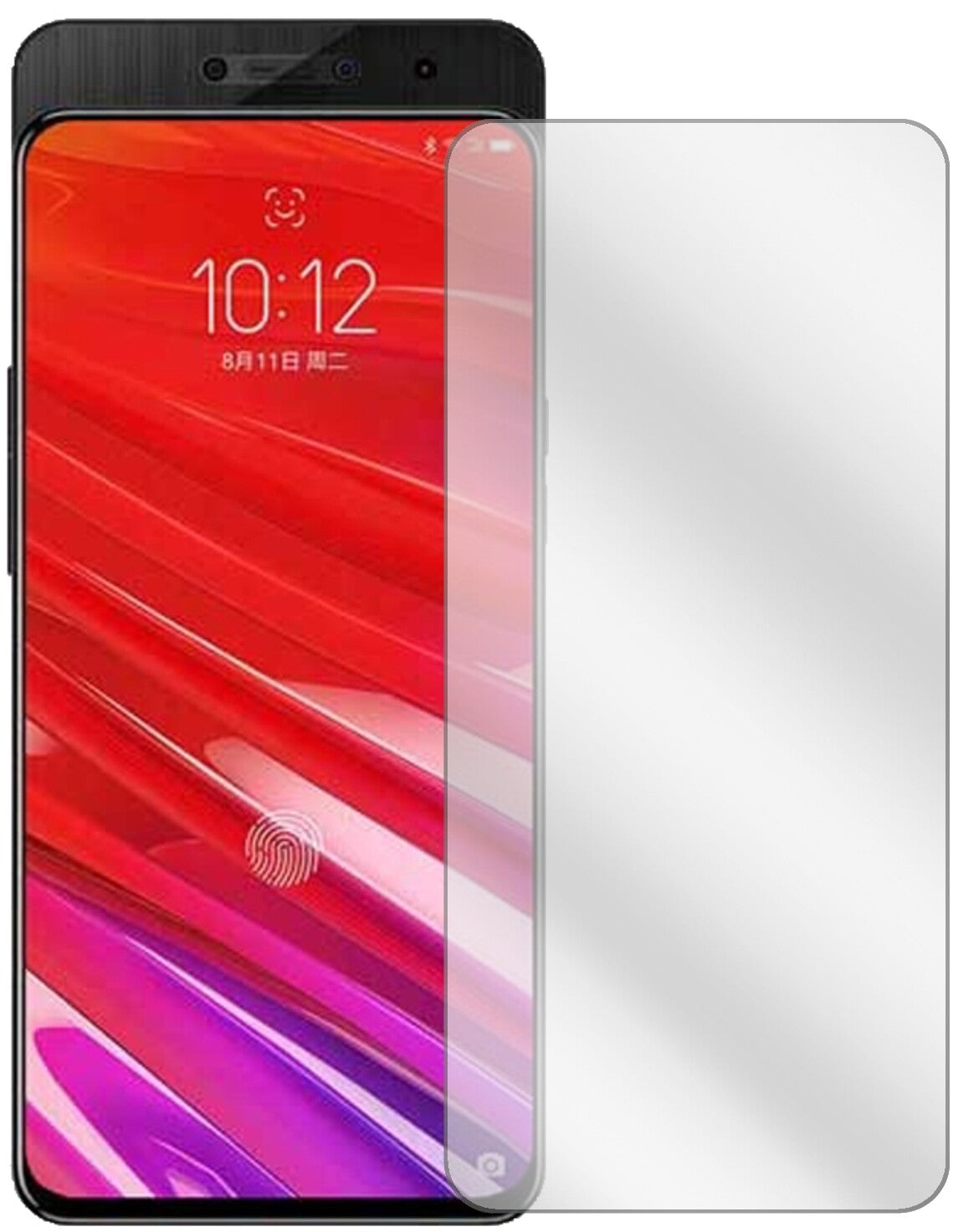 LenovoZ5 Pro mit aufgebrachter dipos Displayschutzfolie, glasklare Darstellung ohne Einschränkungen
