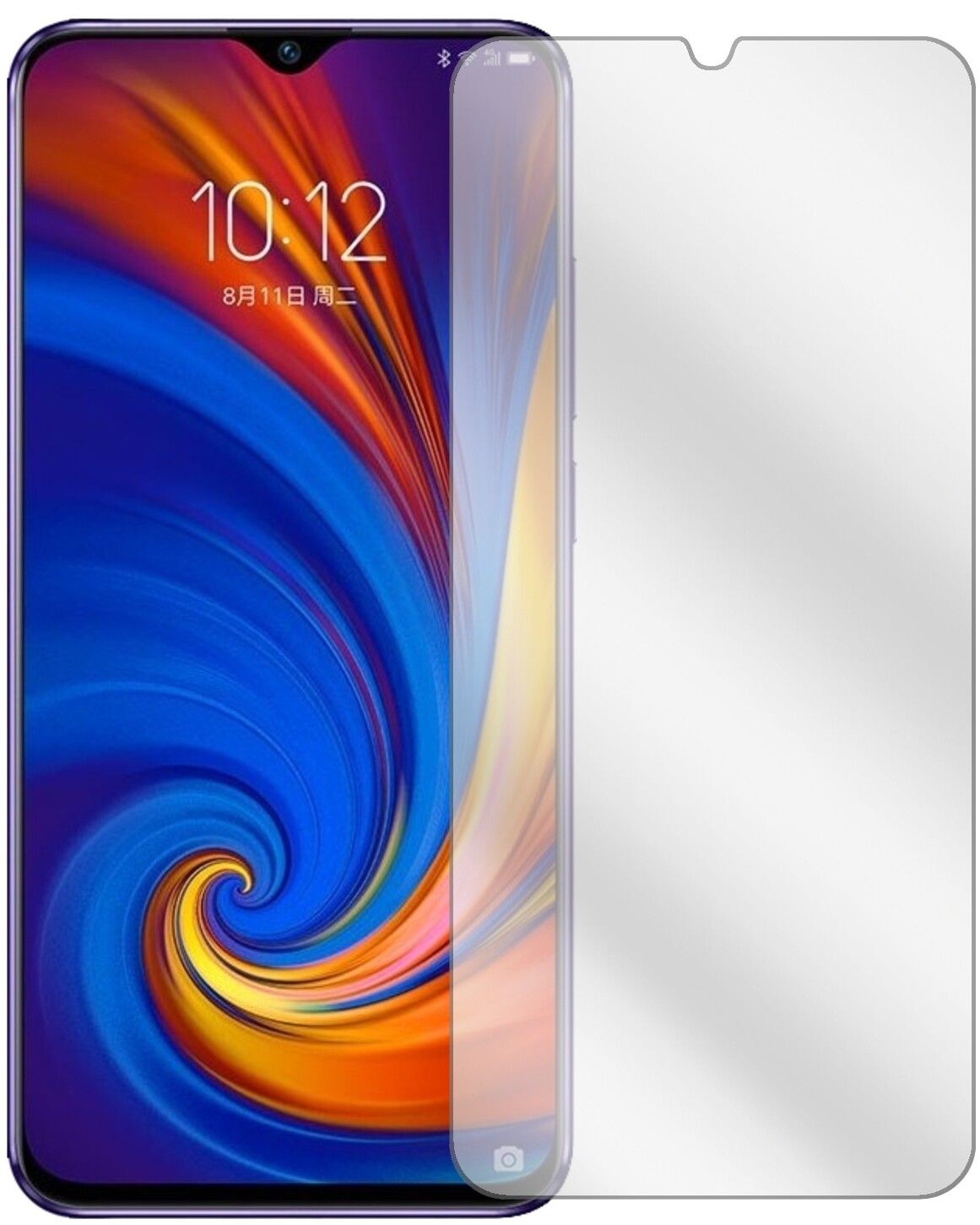 LenovoZ5s mit aufgebrachter dipos Displayschutzfolie, glasklare Darstellung ohne Einschränkungen