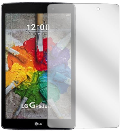 LGG Pad 3 8.0 mit aufgebrachter dipos Displayschutzfolie, glasklare Darstellung ohne Einschränkungen