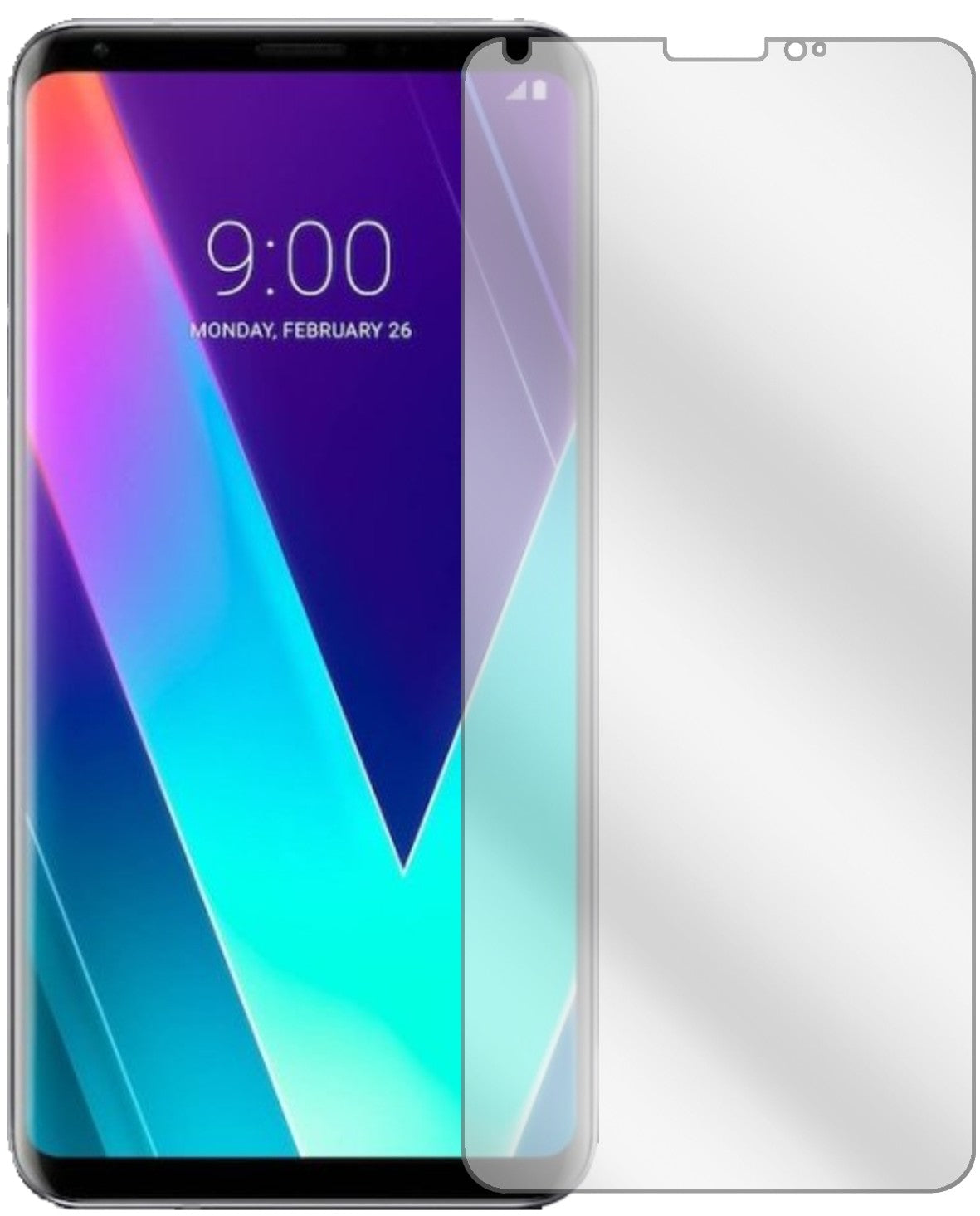 LGV30S+ ThinQ mit aufgebrachter dipos Displayschutzfolie, glasklare Darstellung ohne Einschränkungen