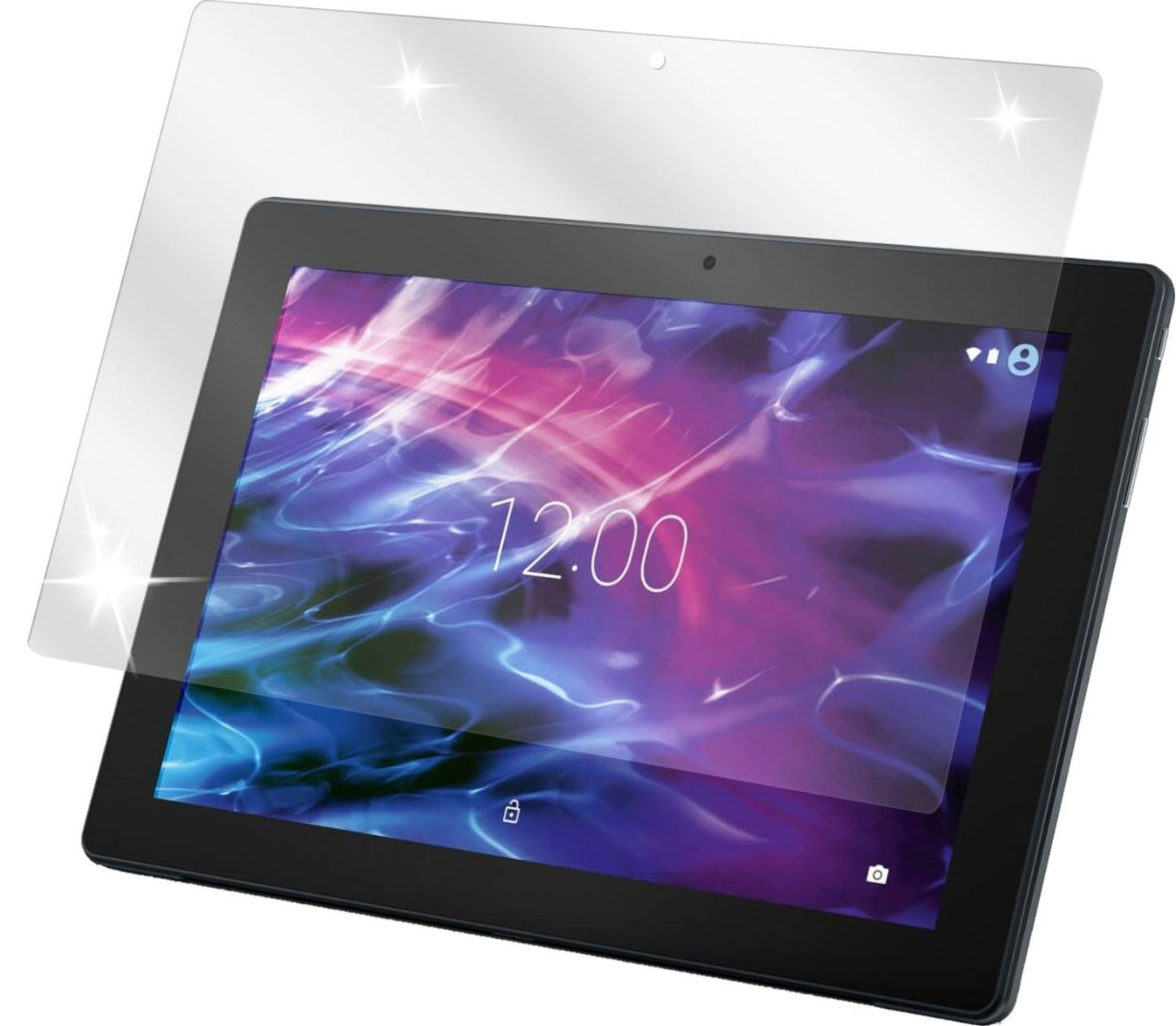 Lifetab P10356Medion mit aufgebrachter dipos Displayschutzfolie, glasklare Darstellung ohne Einschränkungen