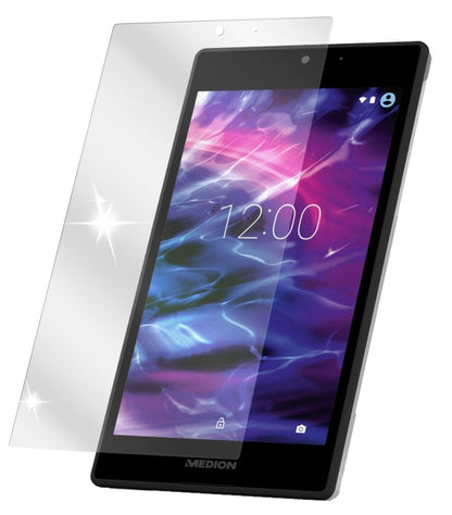 Lifetab P7332 MD99103Medion mit aufgebrachter dipos Displayschutzfolie, glasklare Darstellung ohne Einschränkungen