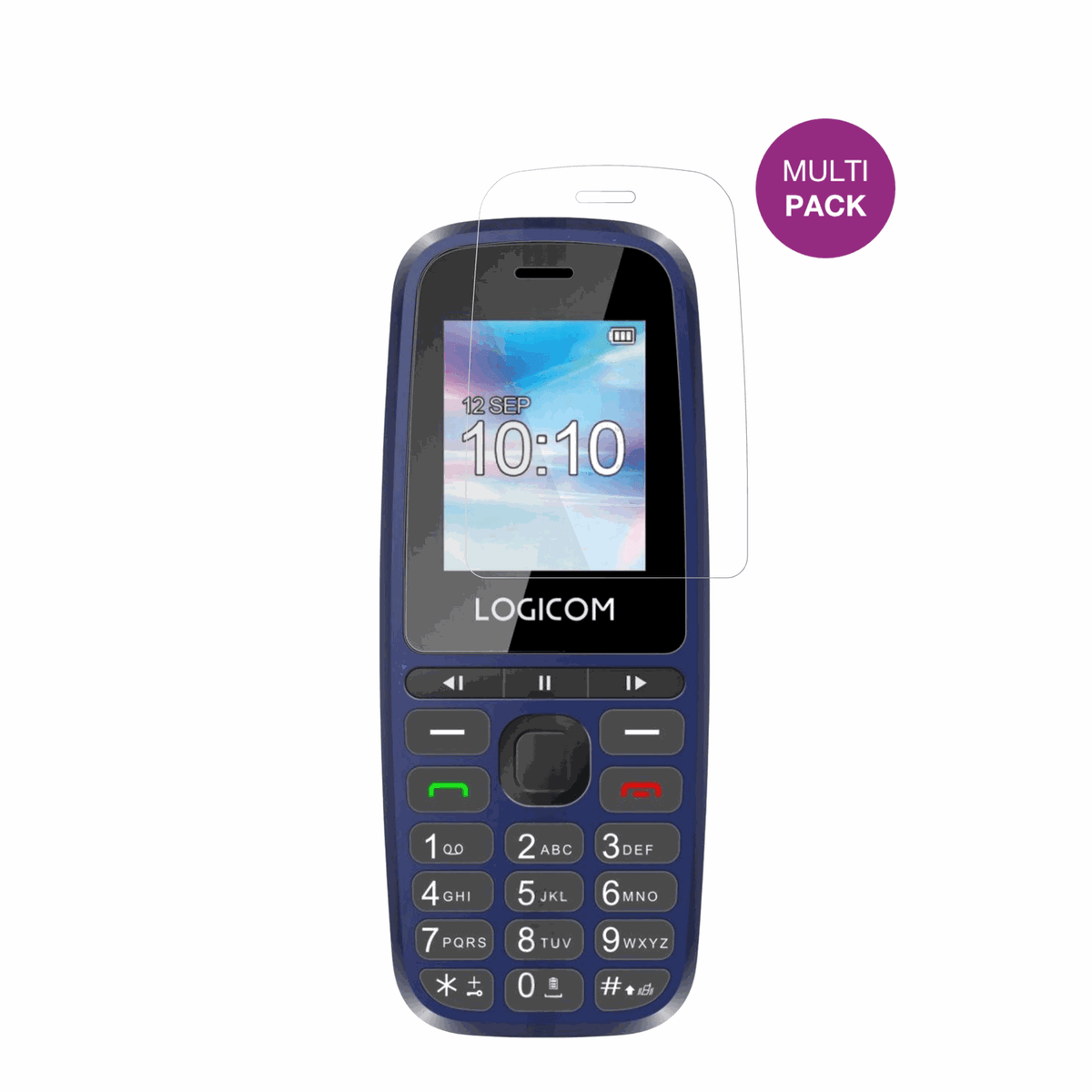 LogicomP199e mit aufgebrachter dipos Displayschutzfolie, glasklare Darstellung ohne Einschränkungen