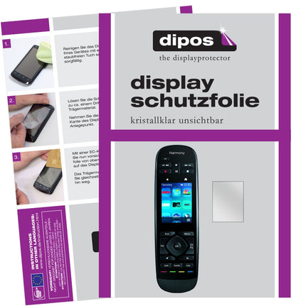 LogitechHarmony Ultimate One mit aufgebrachter dipos Displayschutzfolie, glasklare Darstellung ohne Einschränkungen