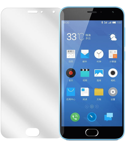M2 NoteMeizu mit aufgebrachter dipos Displayschutzfolie, glasklare Darstellung ohne Einschränkungen