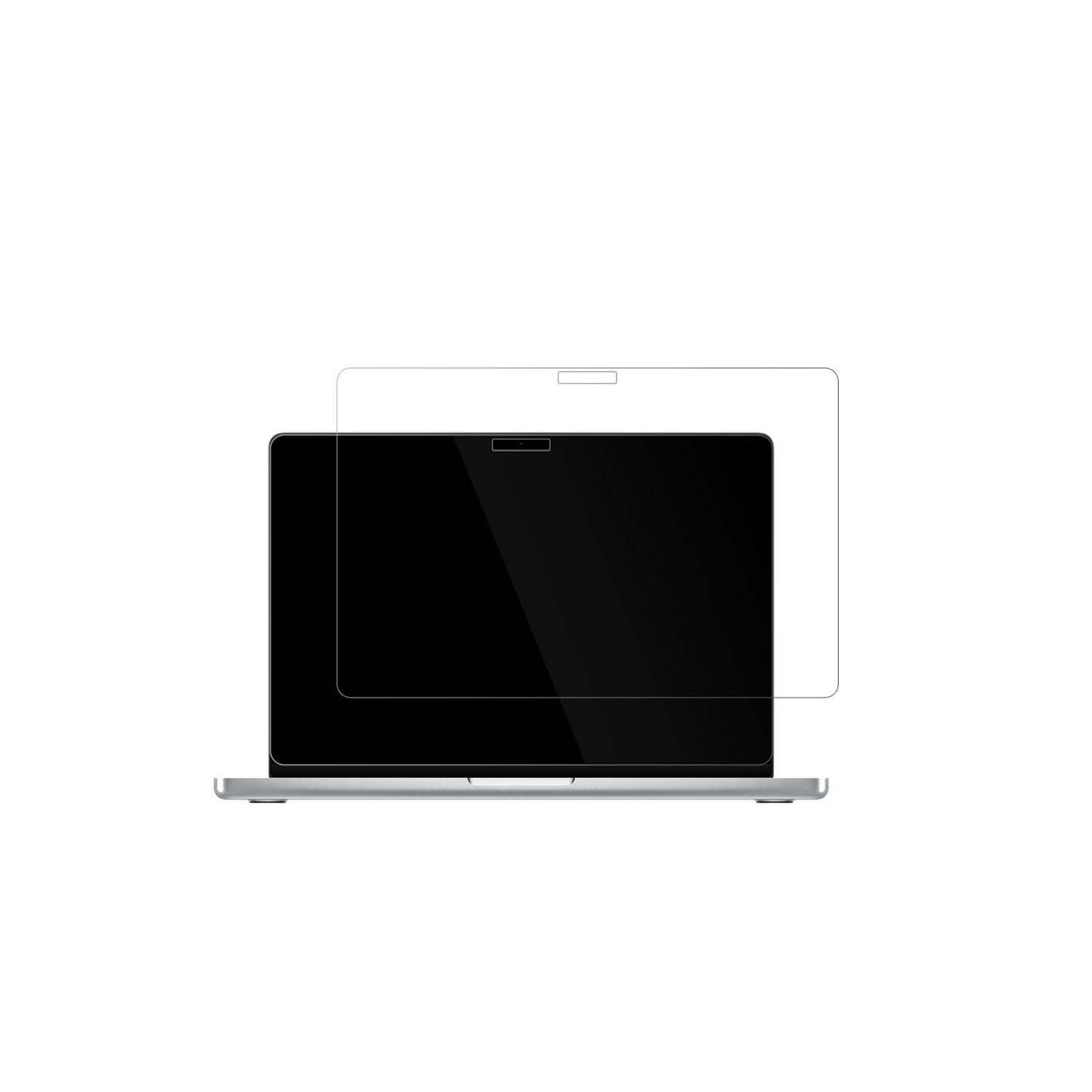 MacBookPro M4 14 Zoll 2024 mit aufgebrachter dipos Displayschutzfolie, glasklare Darstellung ohne Einschränkungen