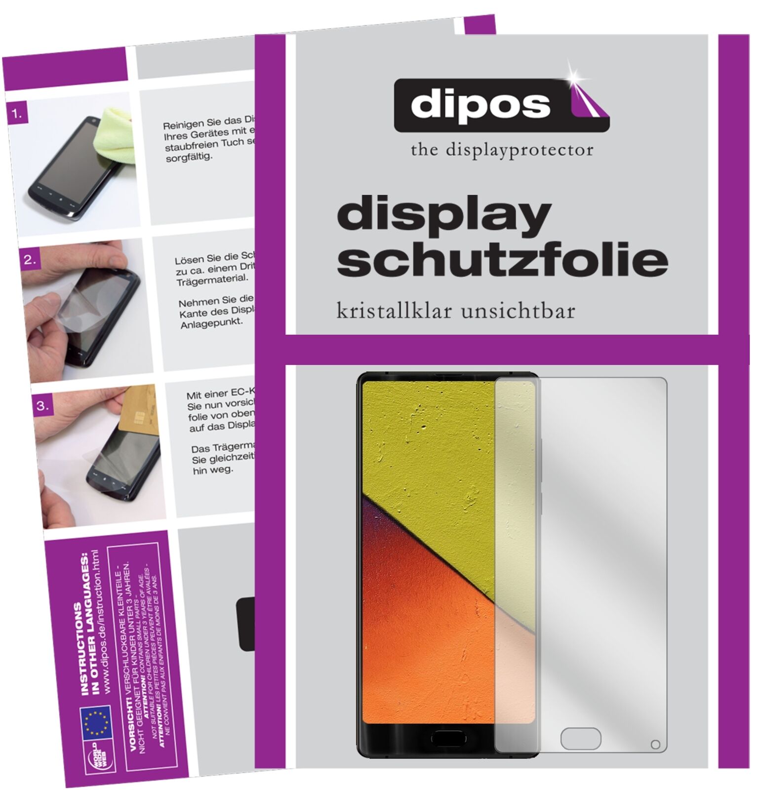 MazeAlpha X mit aufgebrachter dipos Displayschutzfolie, glasklare Darstellung ohne Einschränkungen