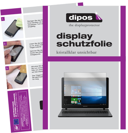 MedionAkoya P6678 mit aufgebrachter dipos Displayschutzfolie, glasklare Darstellung ohne Einschränkungen