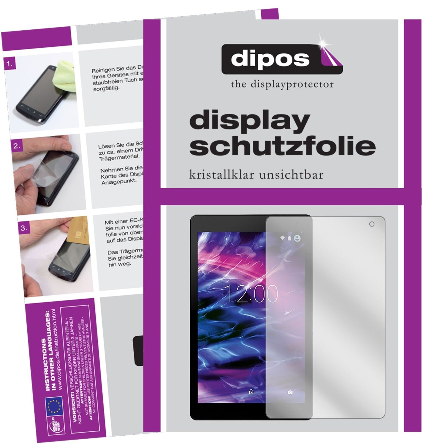 MedionLifetab P10601 mit aufgebrachter dipos Displayschutzfolie, glasklare Darstellung ohne Einschränkungen
