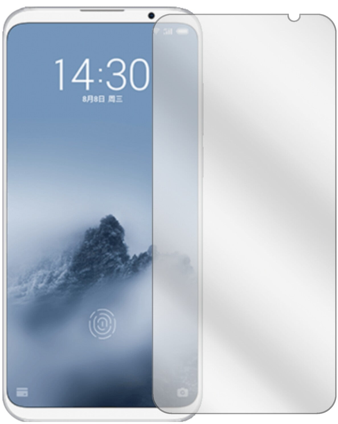 Meizu16 mit aufgebrachter dipos Displayschutzfolie, glasklare Darstellung ohne Einschränkungen