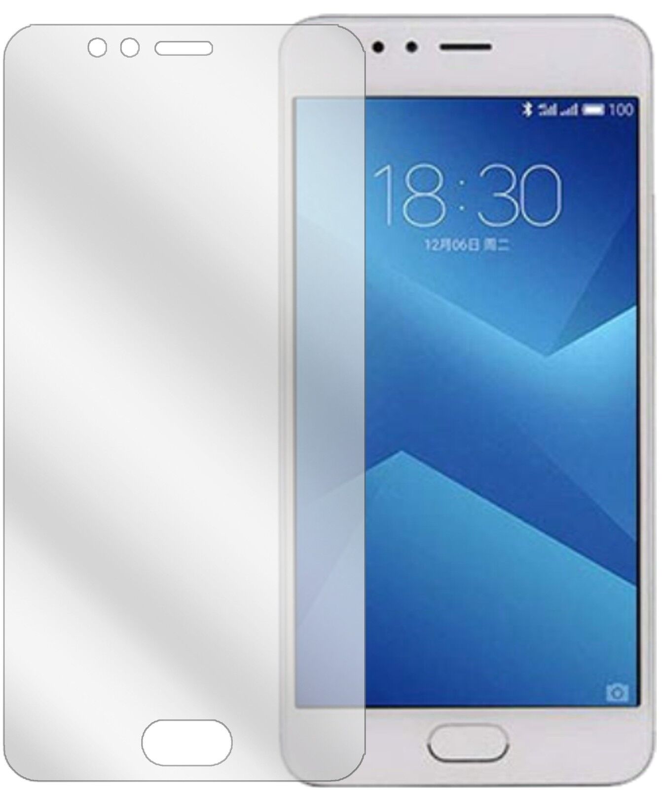 MeizuM5s mit aufgebrachter dipos Displayschutzfolie, glasklare Darstellung ohne Einschränkungen