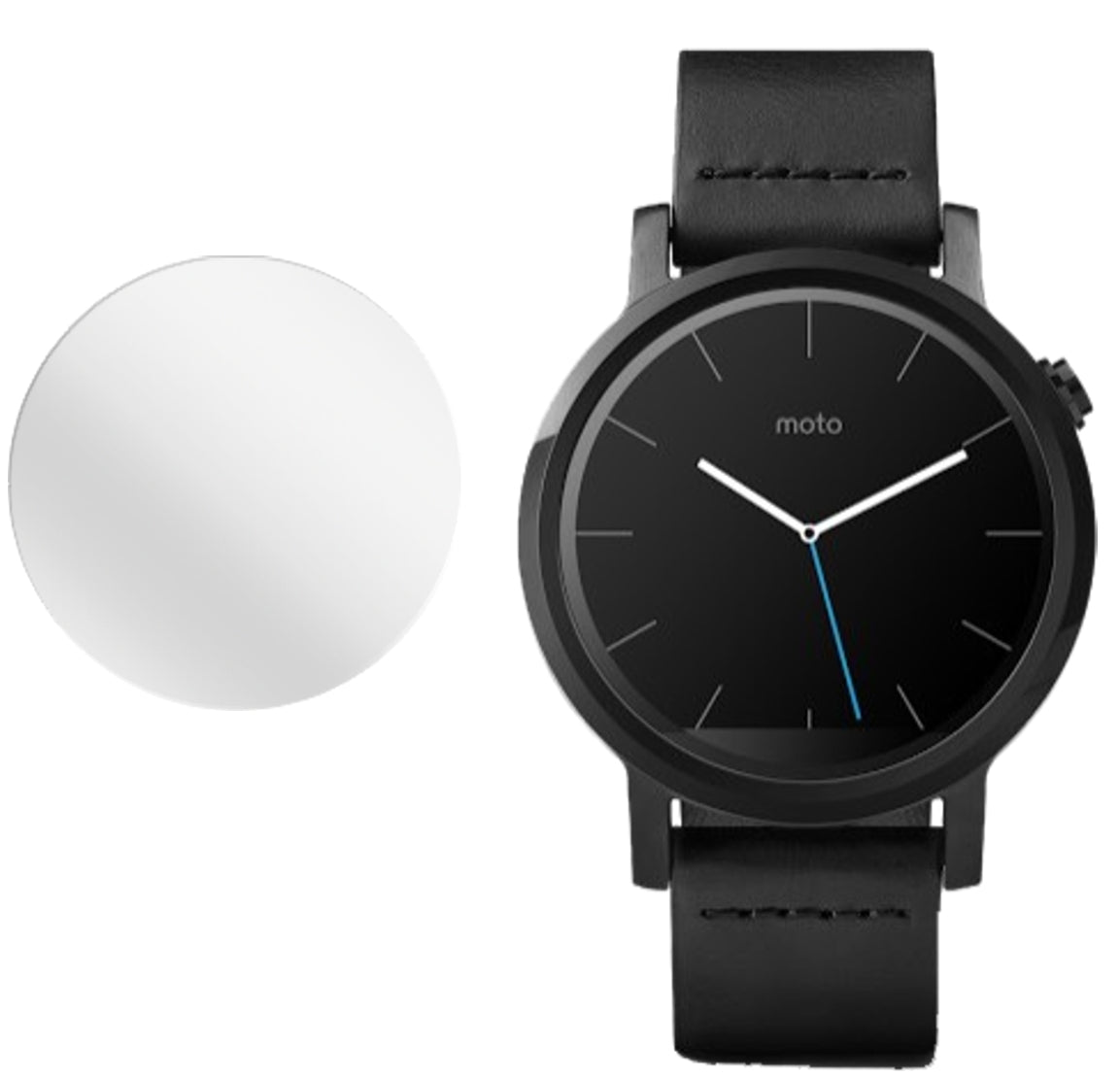 Moto 360 42mm (2. Gen.)Motorola mit aufgebrachter dipos Displayschutzfolie, glasklare Darstellung ohne Einschränkungen