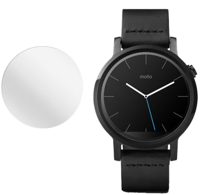 Moto 360 46mm (2. Gen.)Motorola mit aufgebrachter dipos Displayschutzfolie, glasklare Darstellung ohne Einschränkungen