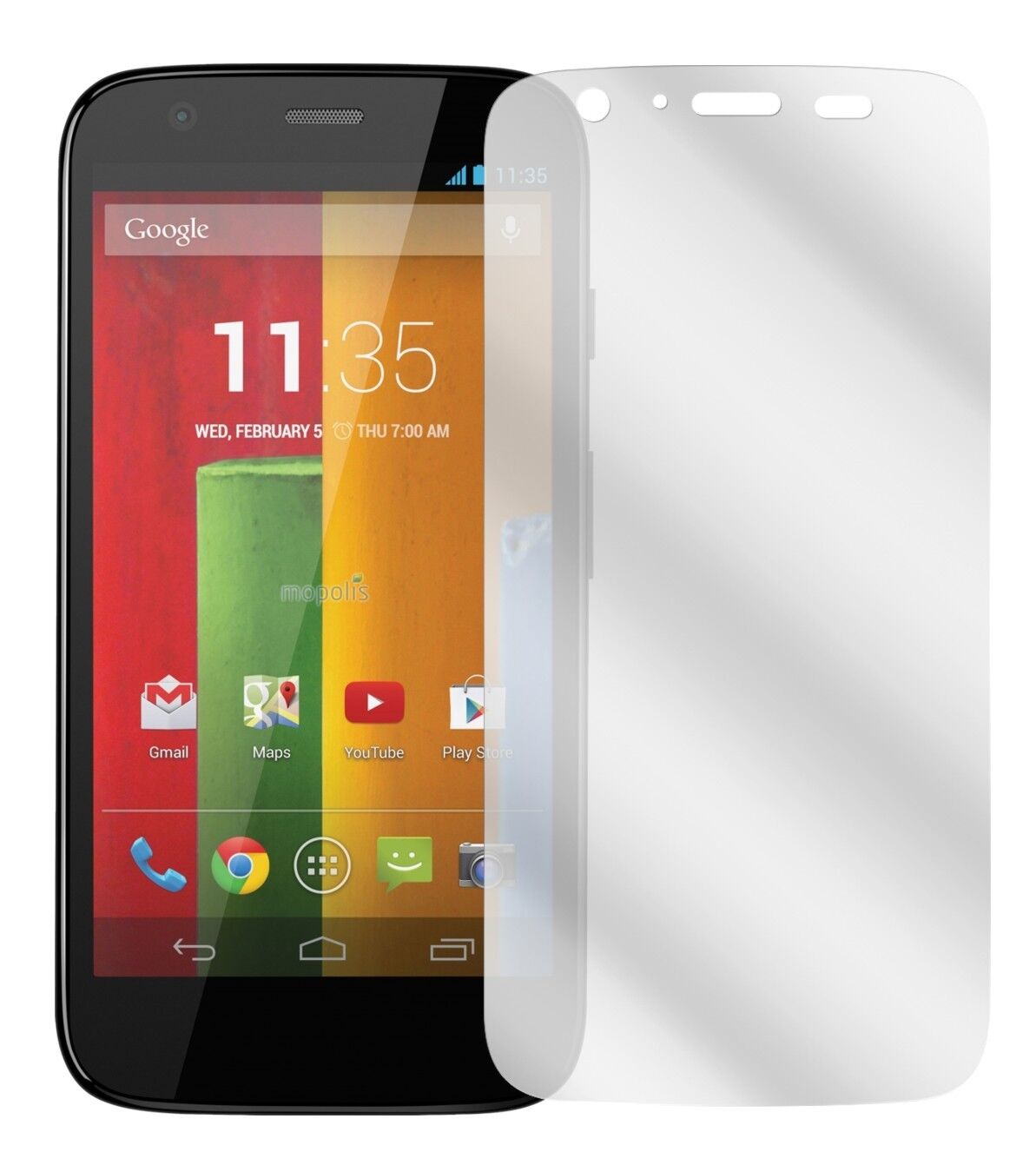 Moto GMotorola mit aufgebrachter dipos Displayschutzfolie, glasklare Darstellung ohne Einschränkungen