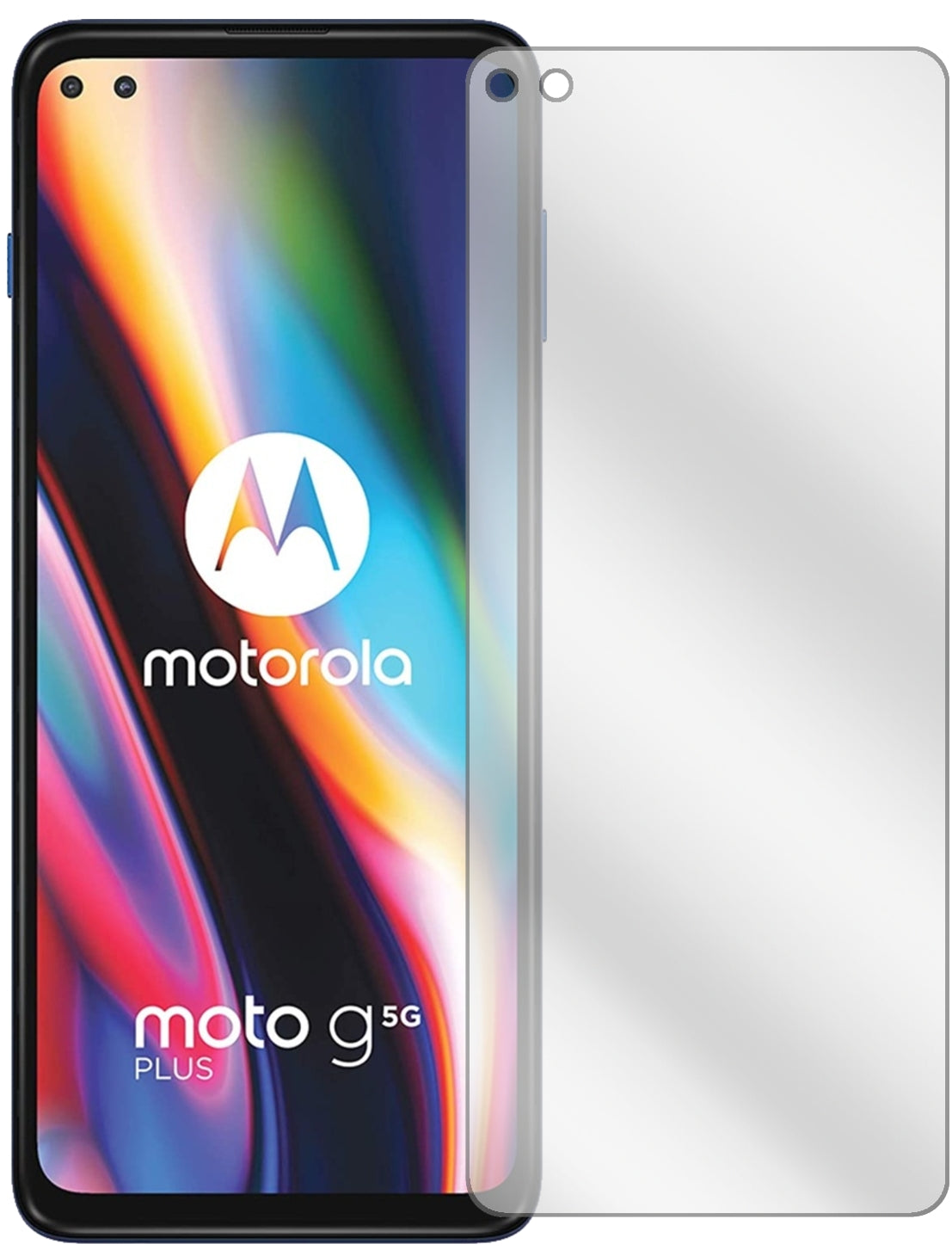 MotorolaMoto G 5G Plus mit aufgebrachter dipos Displayschutzfolie, glasklare Darstellung ohne Einschränkungen