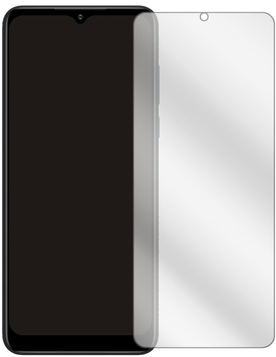 MotorolaMoto G Pure mit aufgebrachter dipos Displayschutzfolie, glasklare Darstellung ohne Einschränkungen